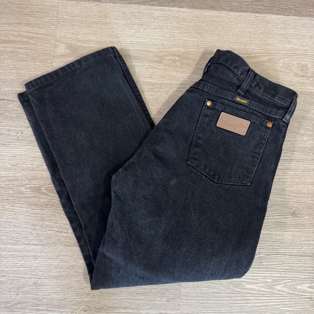 Vtg Wrangler Jeans Mens 34x29 Black 13MWZWK Cowboy Cut Original Fit Made in USA